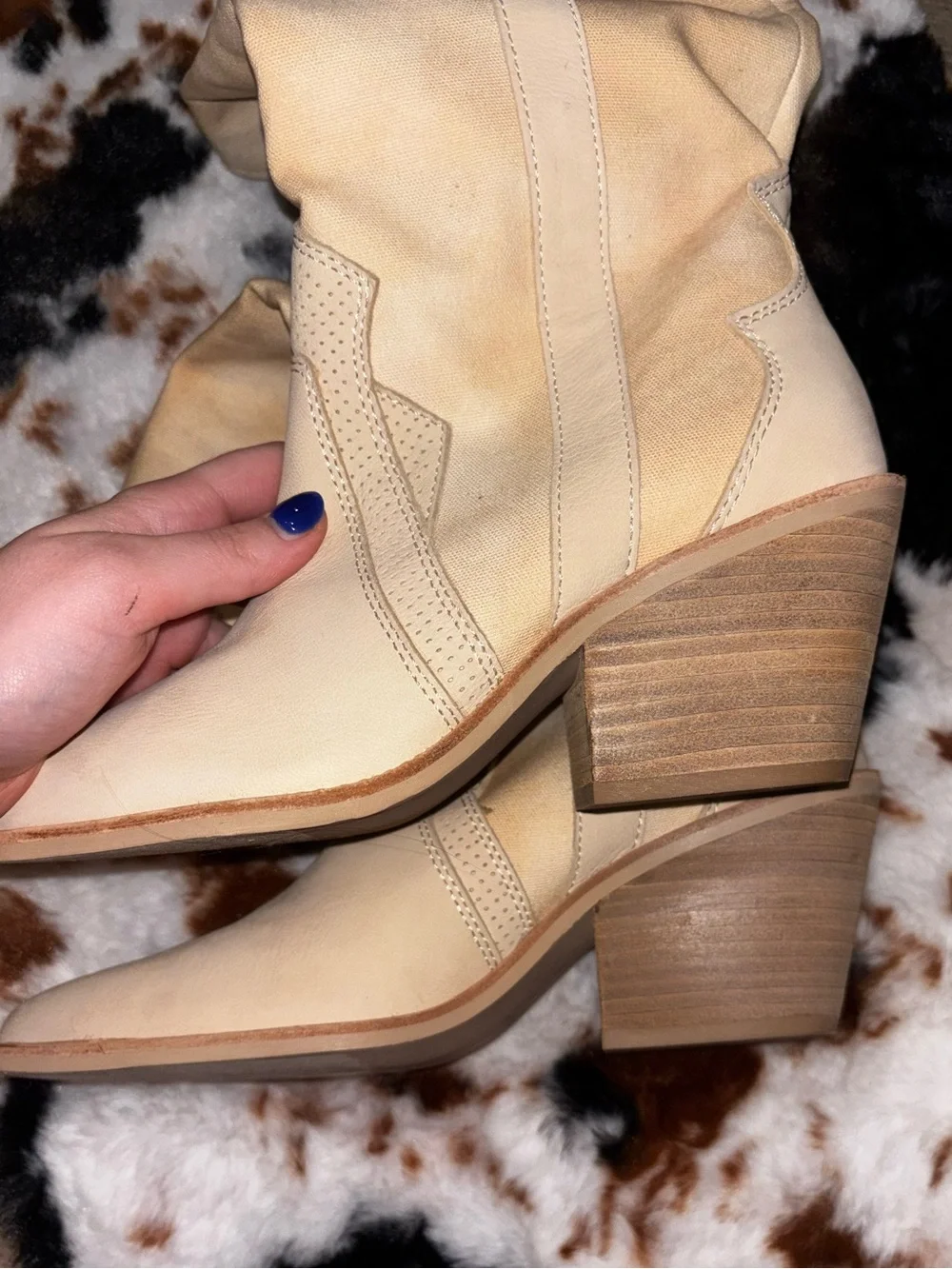 Dolce Vita Navene Vanilla Nubuck Leather Slip-On Knee High Boots